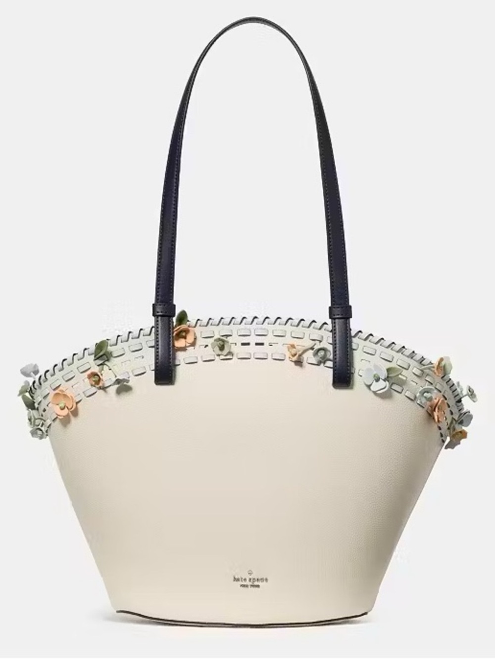 Kate Spade New York Dahlia Large Floral Tote Bag Meringue White Multi